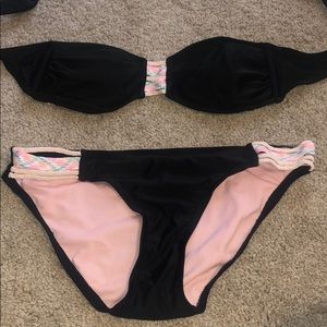 Black bikini with neon accents